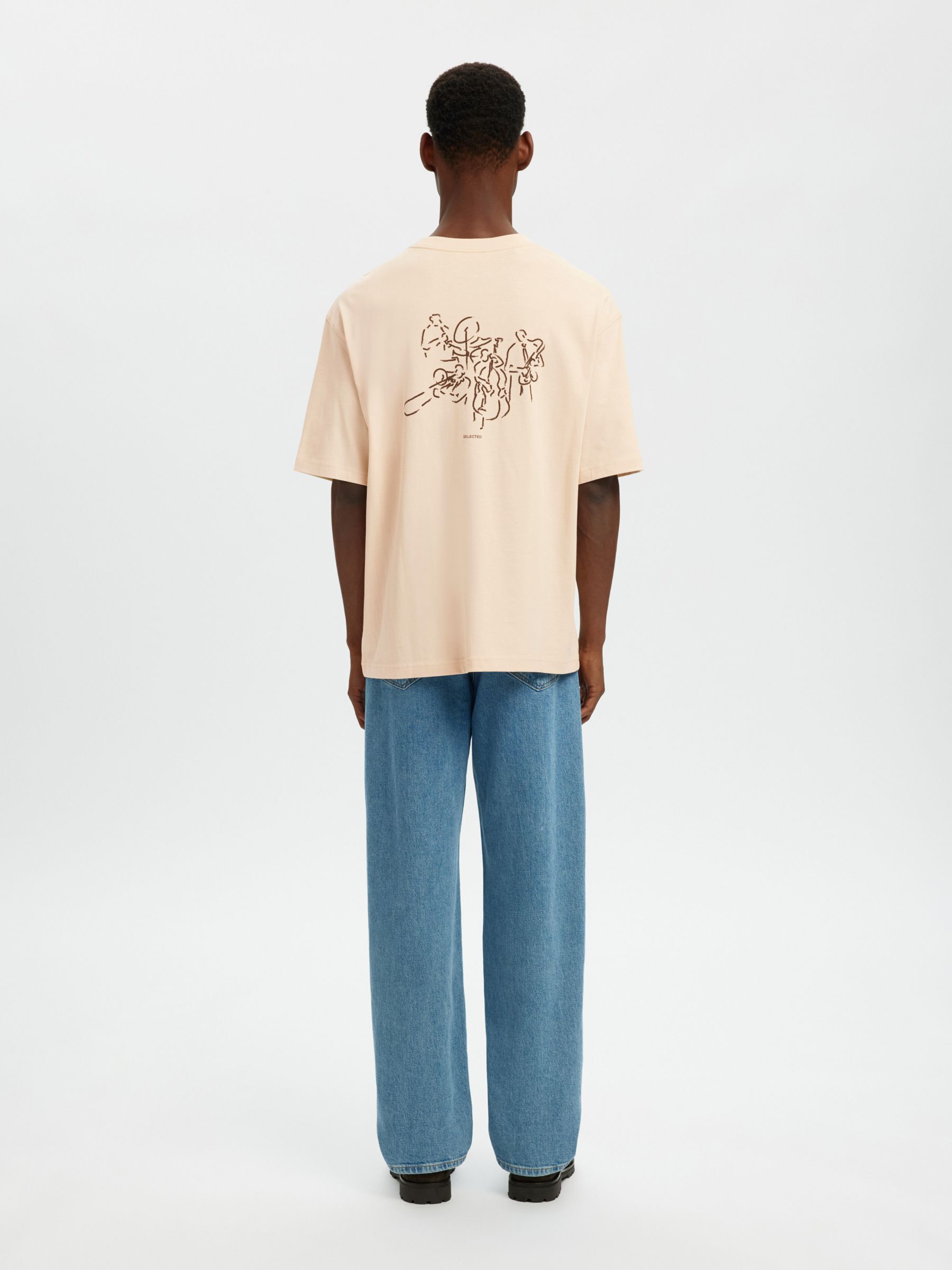 TRYCKTA T-SHIRT MED RUND HALSRINGNING, Angora, highres