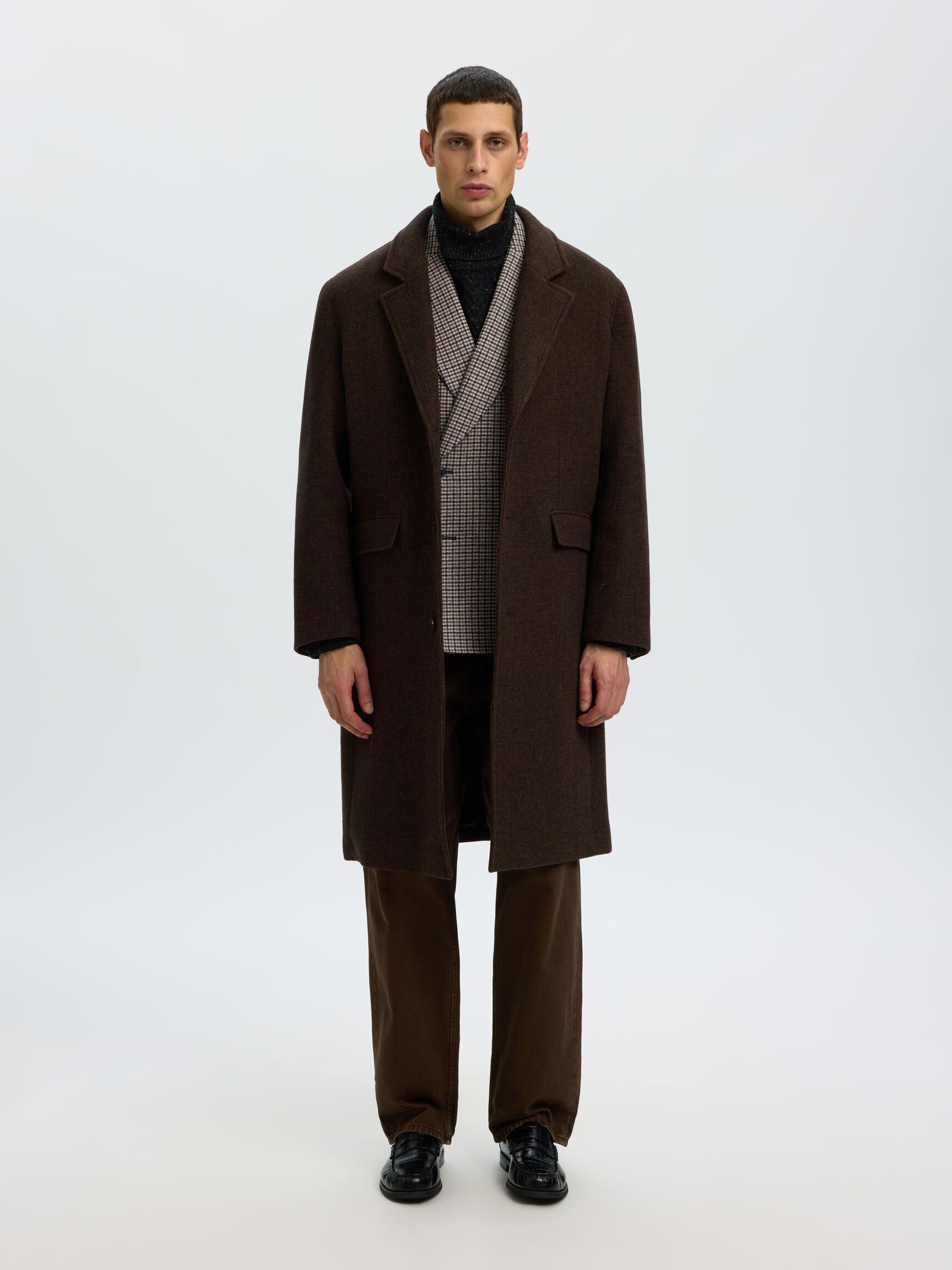 PEAK LAPEL DOUBLE-BREASTED BLAZER, Medium Grey Melange, highres
