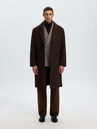 PEAK LAPEL DOUBLE-BREASTED BLAZER, Medium Grey Melange, highres