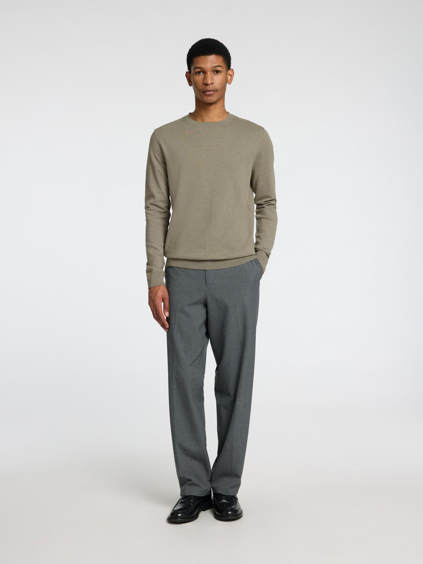 LONG-SLEEVED KNITTED JUMPER, Vetiver, highres