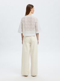 BRODERIE ANGLAISE CROPPED TOP, Bright White, highres