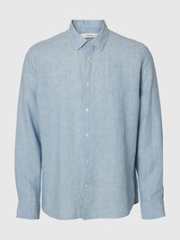 100% LINNETYG SKJORTA, Blue Fog, highres