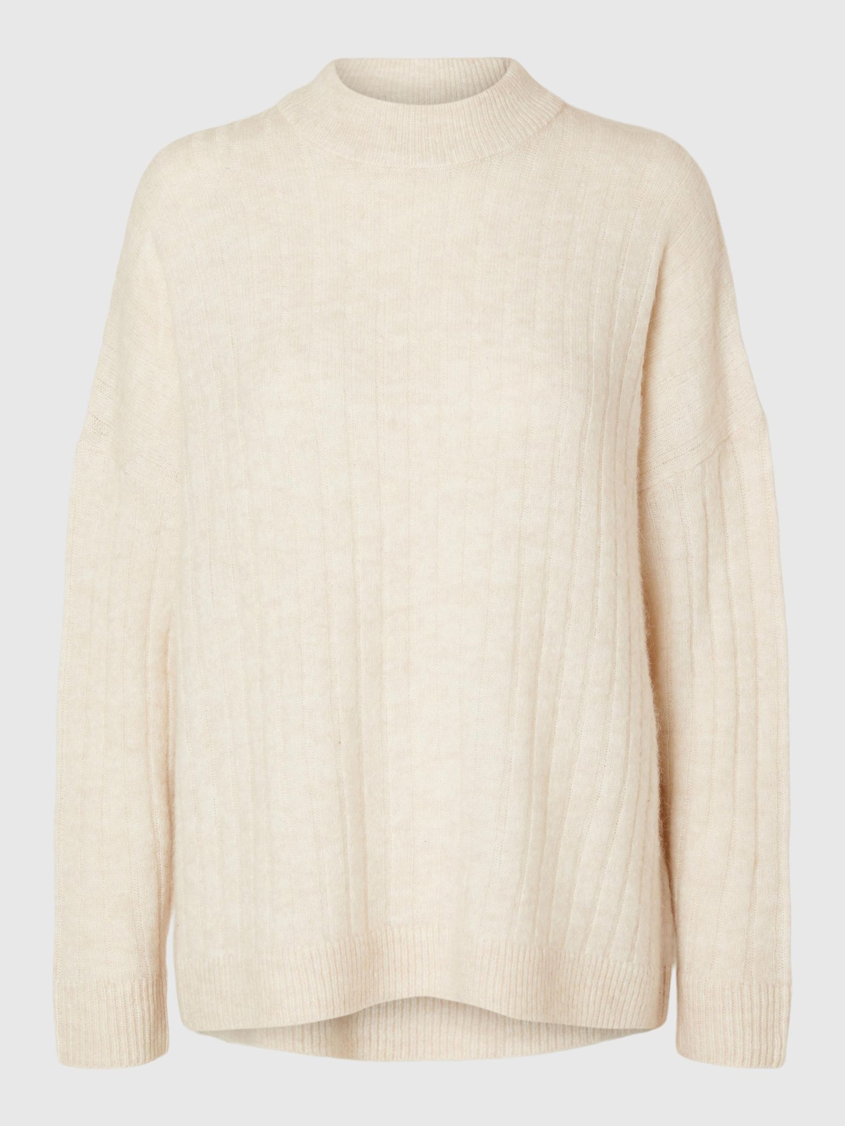 LOOSE FIT WOOL BLEND JUMPER, Birch, highres