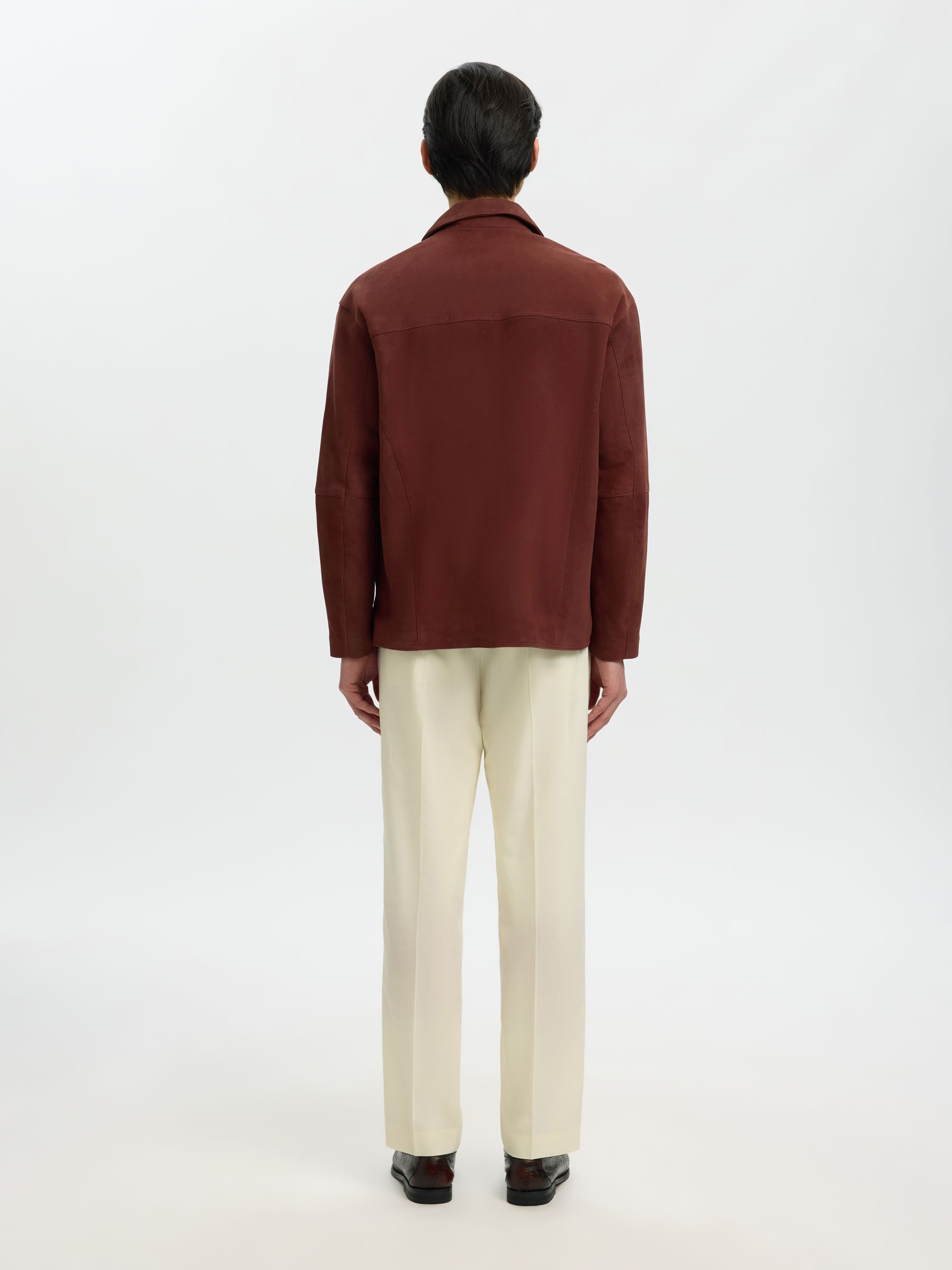 100% SUEDE OVERSHIRT, Cherry Mahogany, highres
