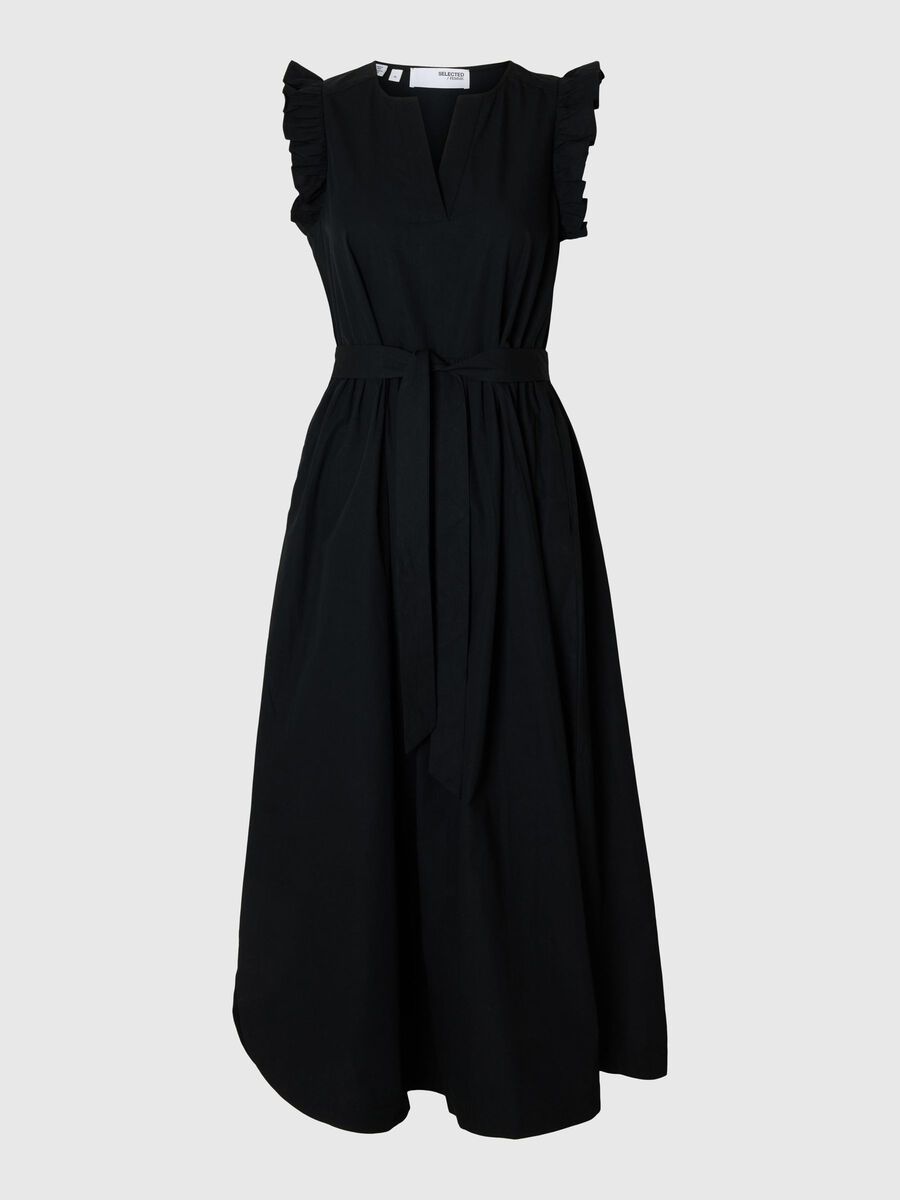 Selected BAUMWOLL MAXIKLEID, Black, highres - 16098262_Black_001.jpg
