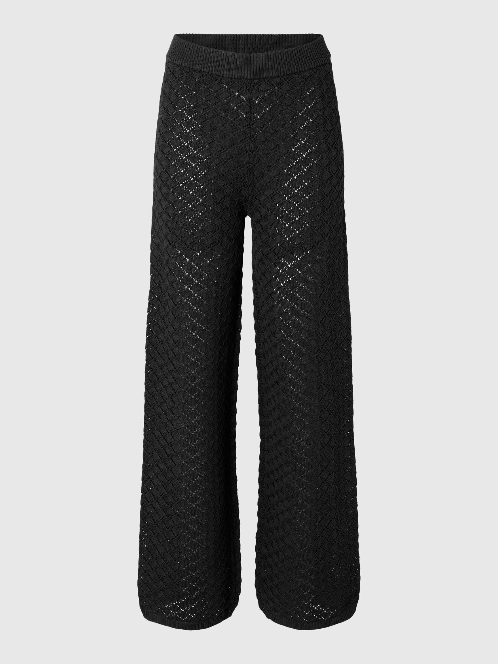 HIGH WAIST STRICKHOSE, Black, highres