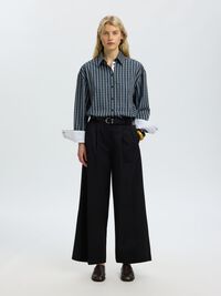 GEPLOOIDE HIGH-WAIST BROEK, Black, highres