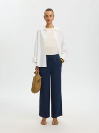 VISCOSE BLEND TROUSERS, Dark Sapphire, highres