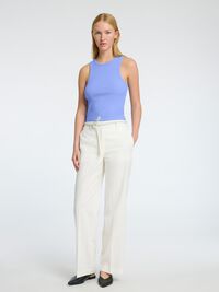 RIBBED TANK TOP, Cornflower Blue, highres
