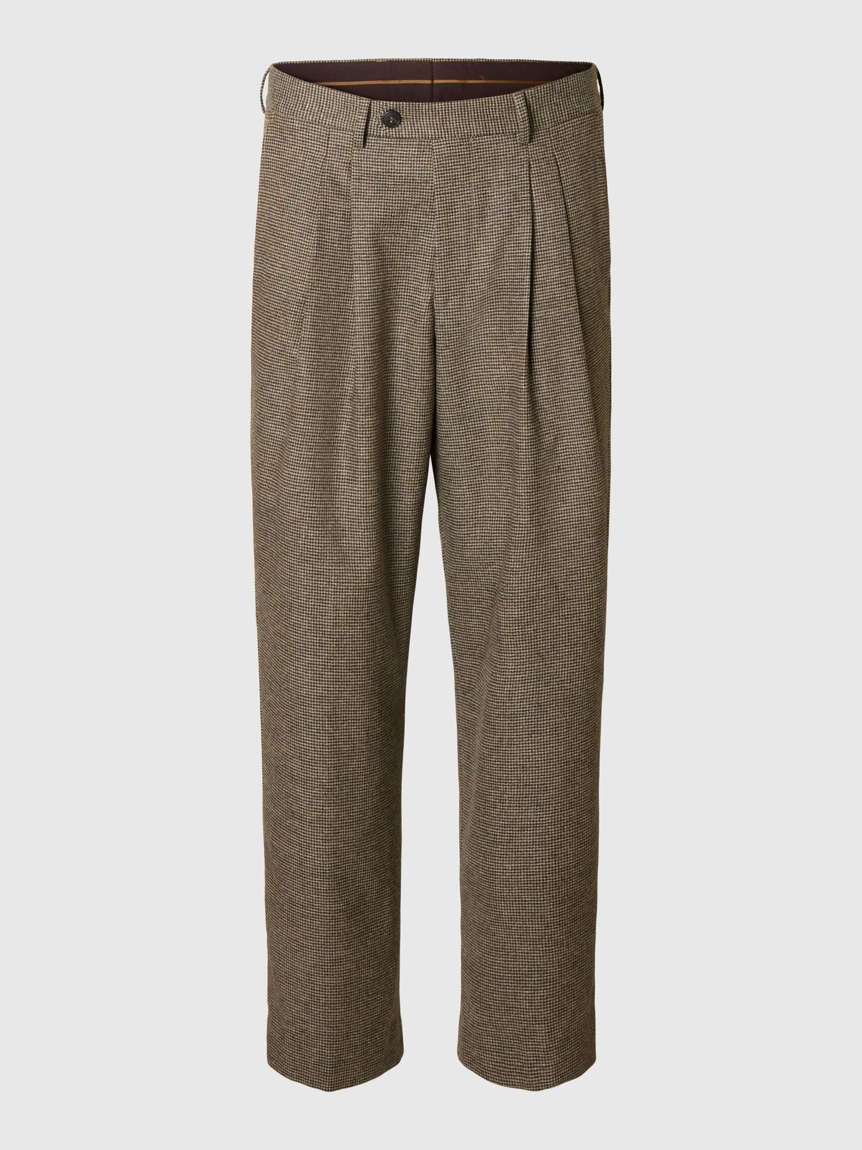 WOOL BLEND SUIT TROUSERS, Morel, highres
