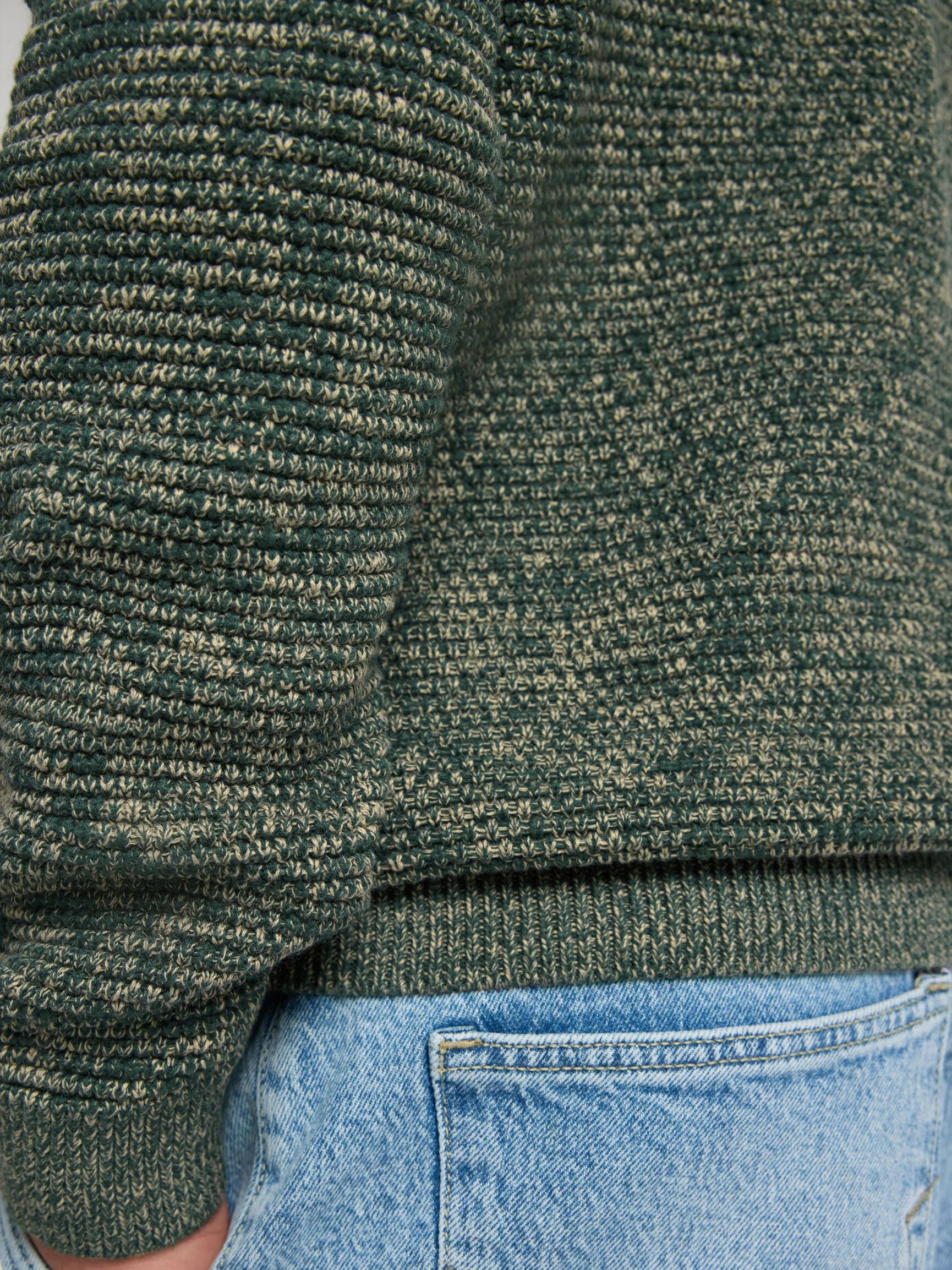 CREW NECK KNITTED PULLOVER, Rain Forest, highres