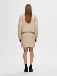 JERSEY MINI SKIRT, Oatmeal, highres