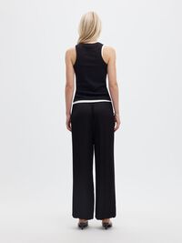 VISCOSE BALLOON FIT TROUSERS, Black, highres