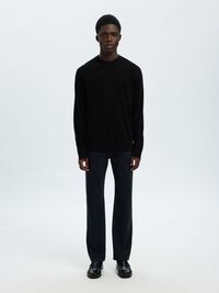 BAUMWOLL PULLOVER, Black, highres