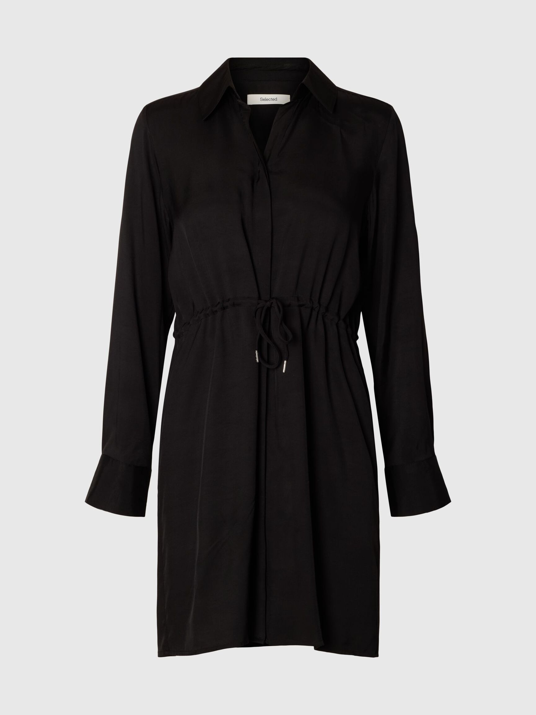 CHEMISE MANCHES LONGUES MINI-ROBE, Black, highres