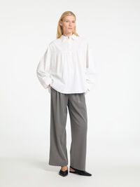 CAMICETTA A MANICHE LUNGHE, Bright White, highres