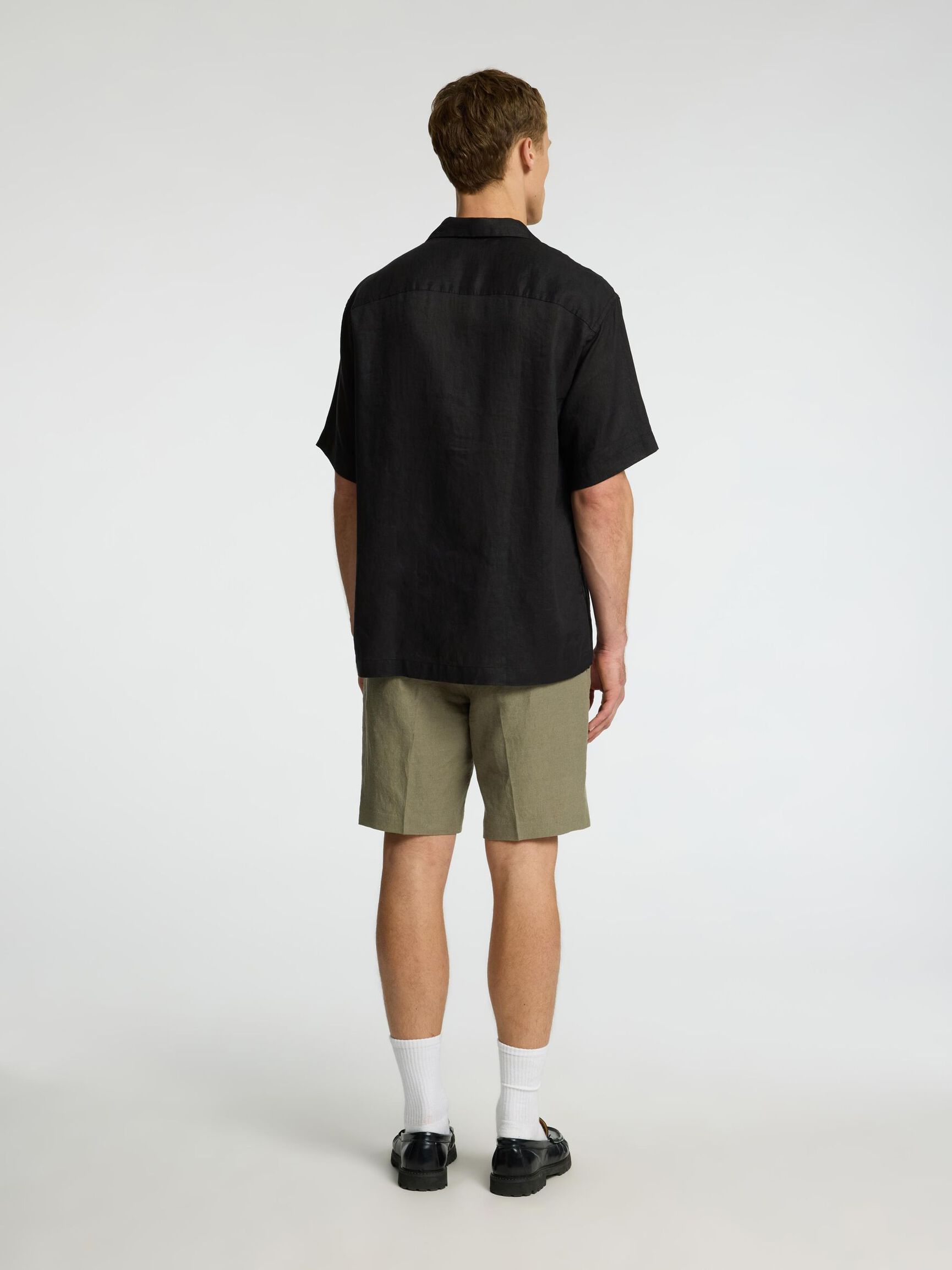 CAMICIA A MANICHE CORTE, Black, highres