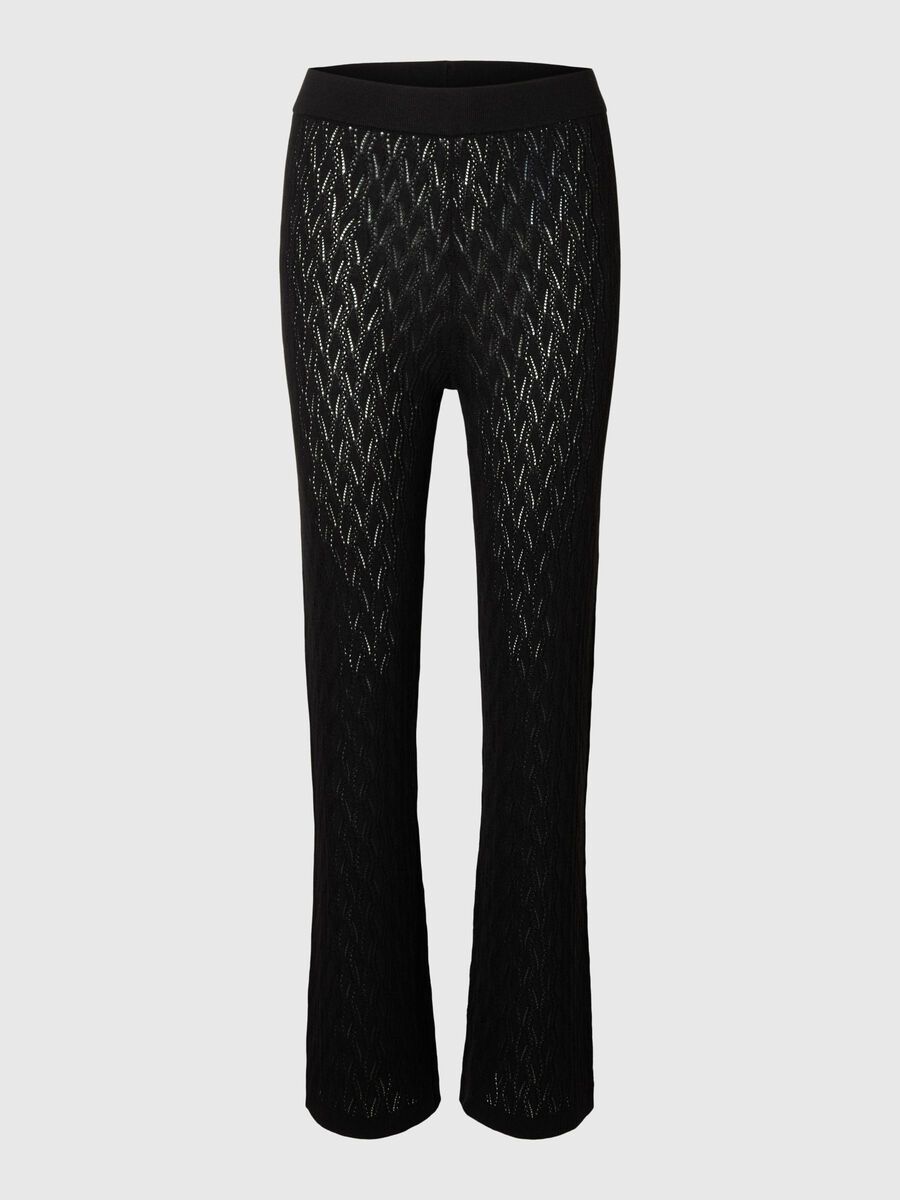 Selected EN MAILLE PANTALON TAILLE HAUTE, Black, highres - 16096825_Black_001.jpg