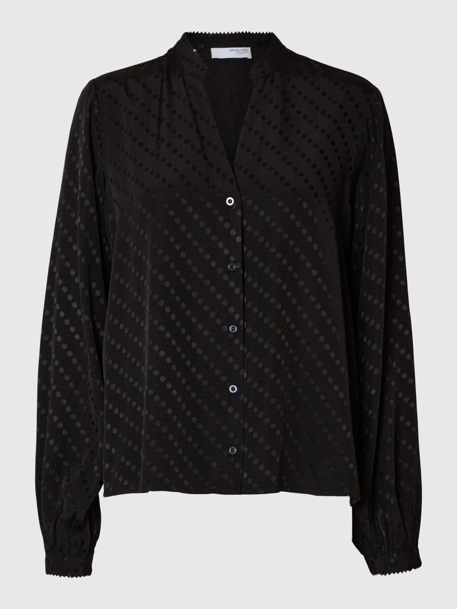 Selected VISCOSEMIX SHIRT MET LANGE MOUWEN, Black, highres - 16096259_Black_001.jpg