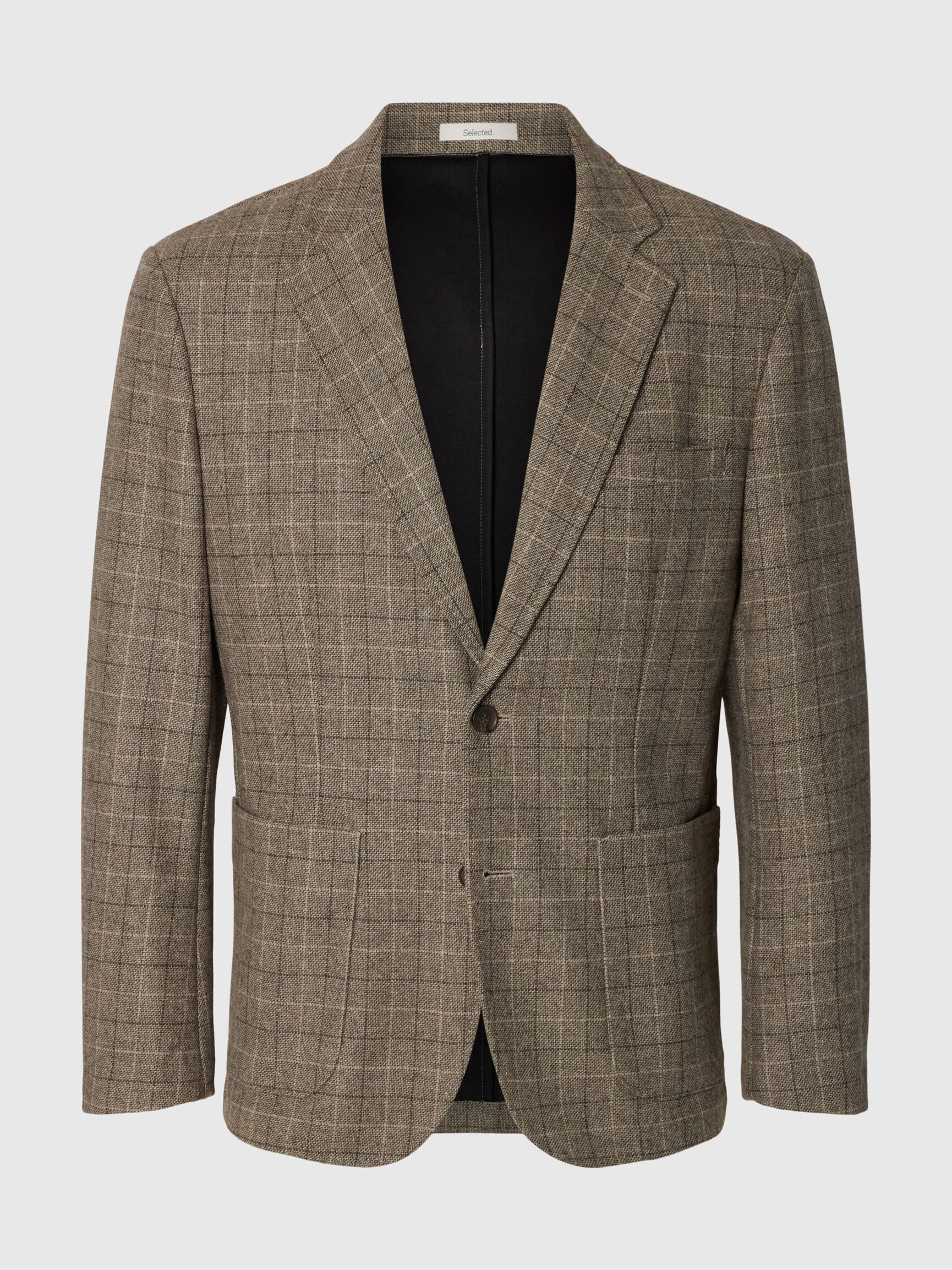 LAINE MÉLANGÉE BLAZER À SIMPLE BOUTONNAGE, Brownie, highres