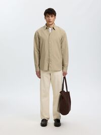 COUPE CLASSIQUE CHEMISE EN LIN MÉLANGÉ, Pure Cashmere, highres