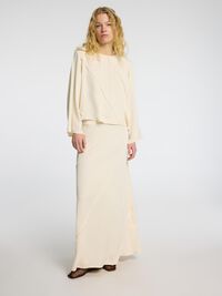 VISCOSE BLEND MAXI SKIRT, Birch, highres