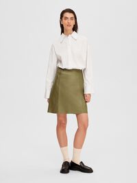 MINI LEREN ROK, Dusky Green, highres