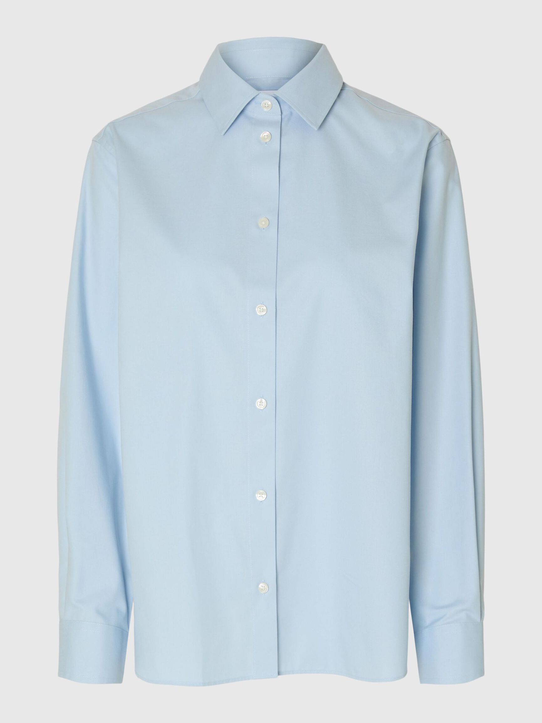 COTTON RELAXED FIT SHIRT, Cashmere Blue, highres