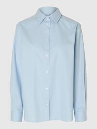 COTTON RELAXED FIT SHIRT, Cashmere Blue, highres