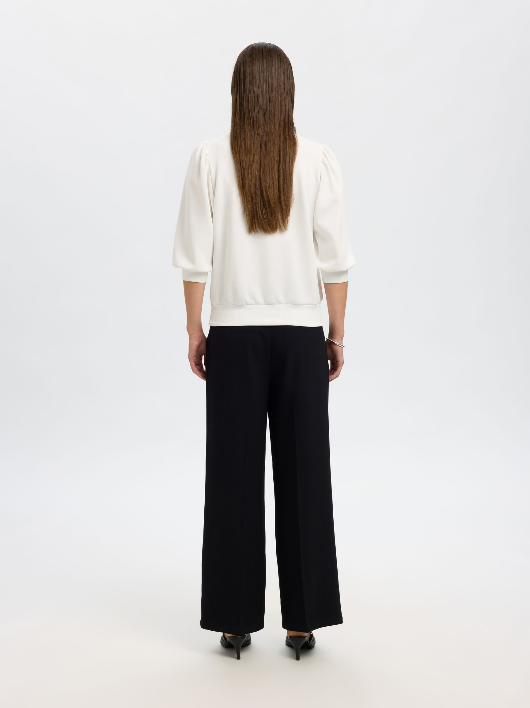 PUFF SLEEVE SWEATSHIRT, Snow White, highres