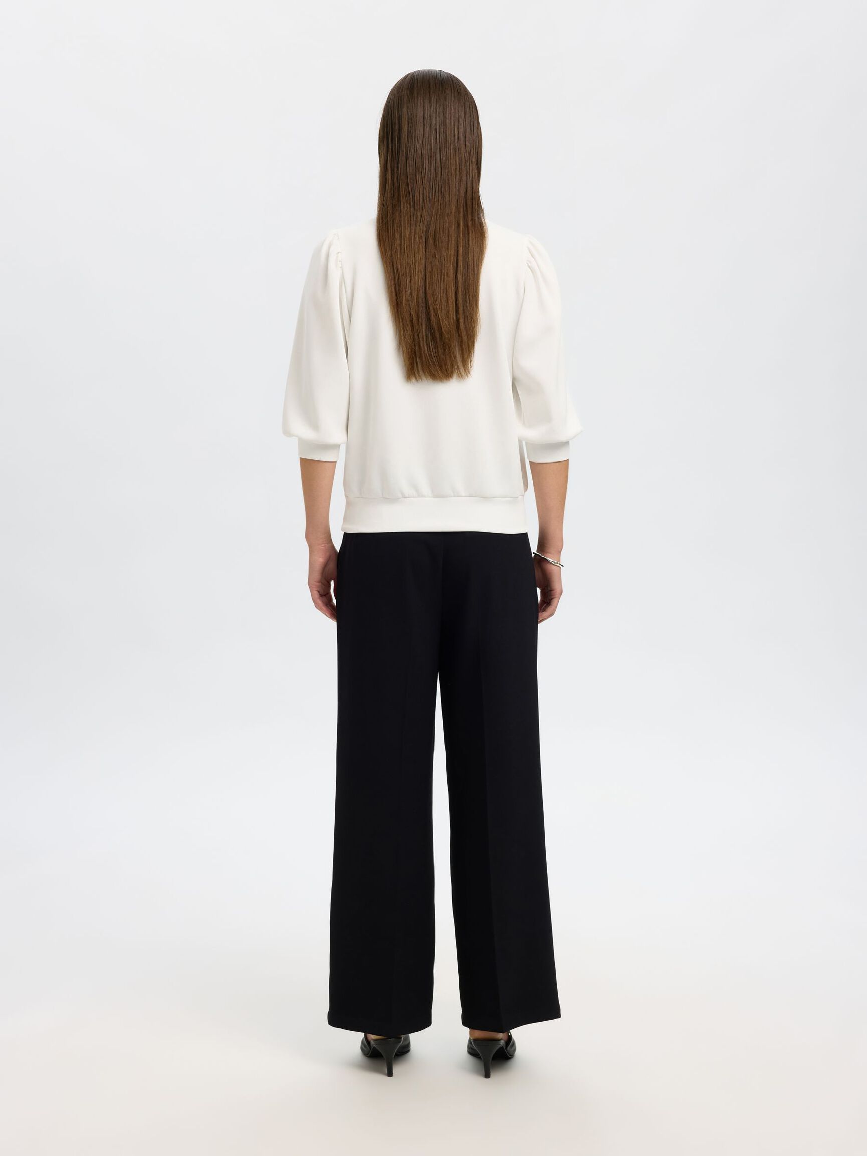 PUFF SLEEVE SWEATSHIRT, Snow White, highres