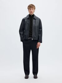 SWETER Z KRÓTKIM ZAMKIEM, Black, highres