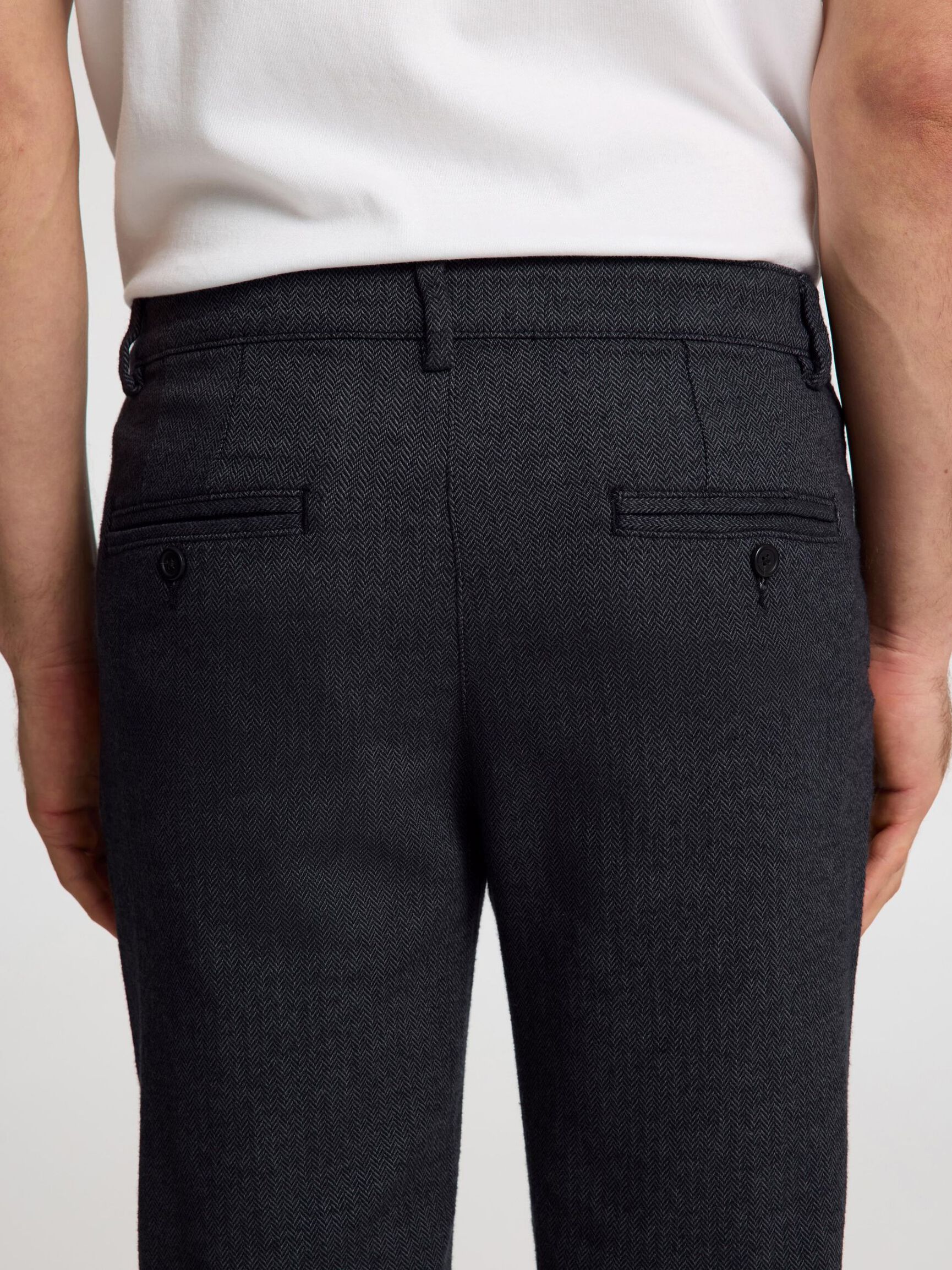 175 SLIM-FIT BRUSHED CHINOS, Dark Grey, highres
