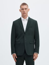 VISCOSE BLEND SLIM FIT BLAZER, Forest Night, highres