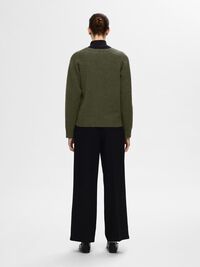 WOLLGEMISCH V-AUSSCHNITT PULLOVER, Kalamata, highres