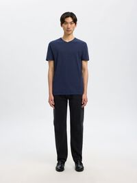 V-NECK T-SHIRT, Navy Blazer, highres