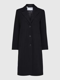 WOOL BLEND COAT, Black, highres