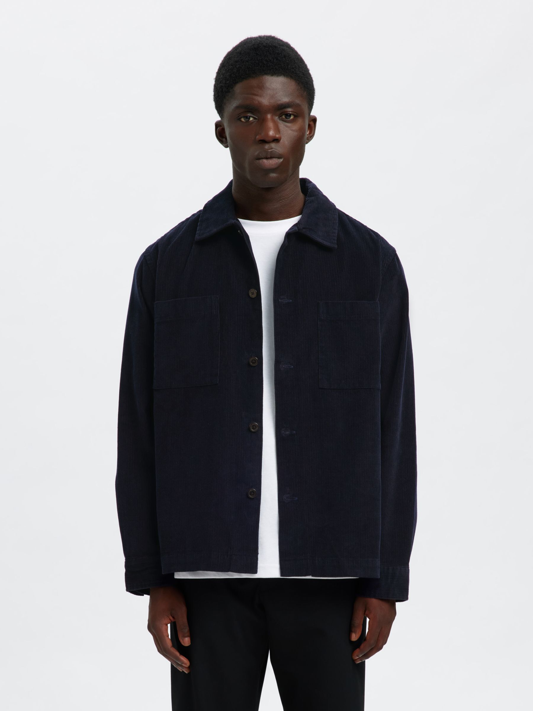 CORDUROY OVERSHIRT | Blue | Selected