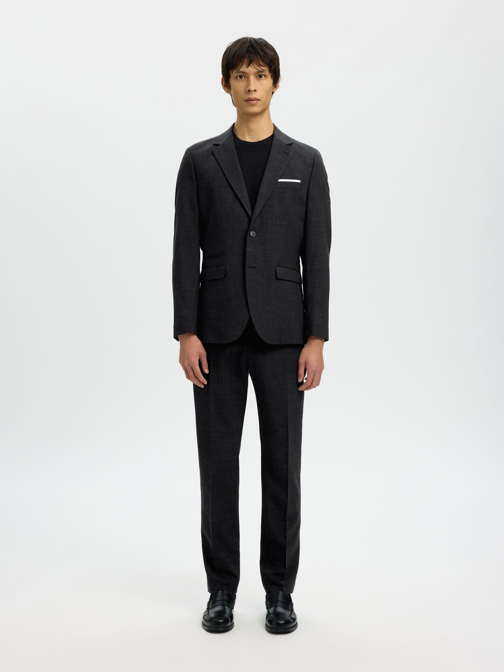 SLIM FIT ANZUGHOSE, Black, highres
