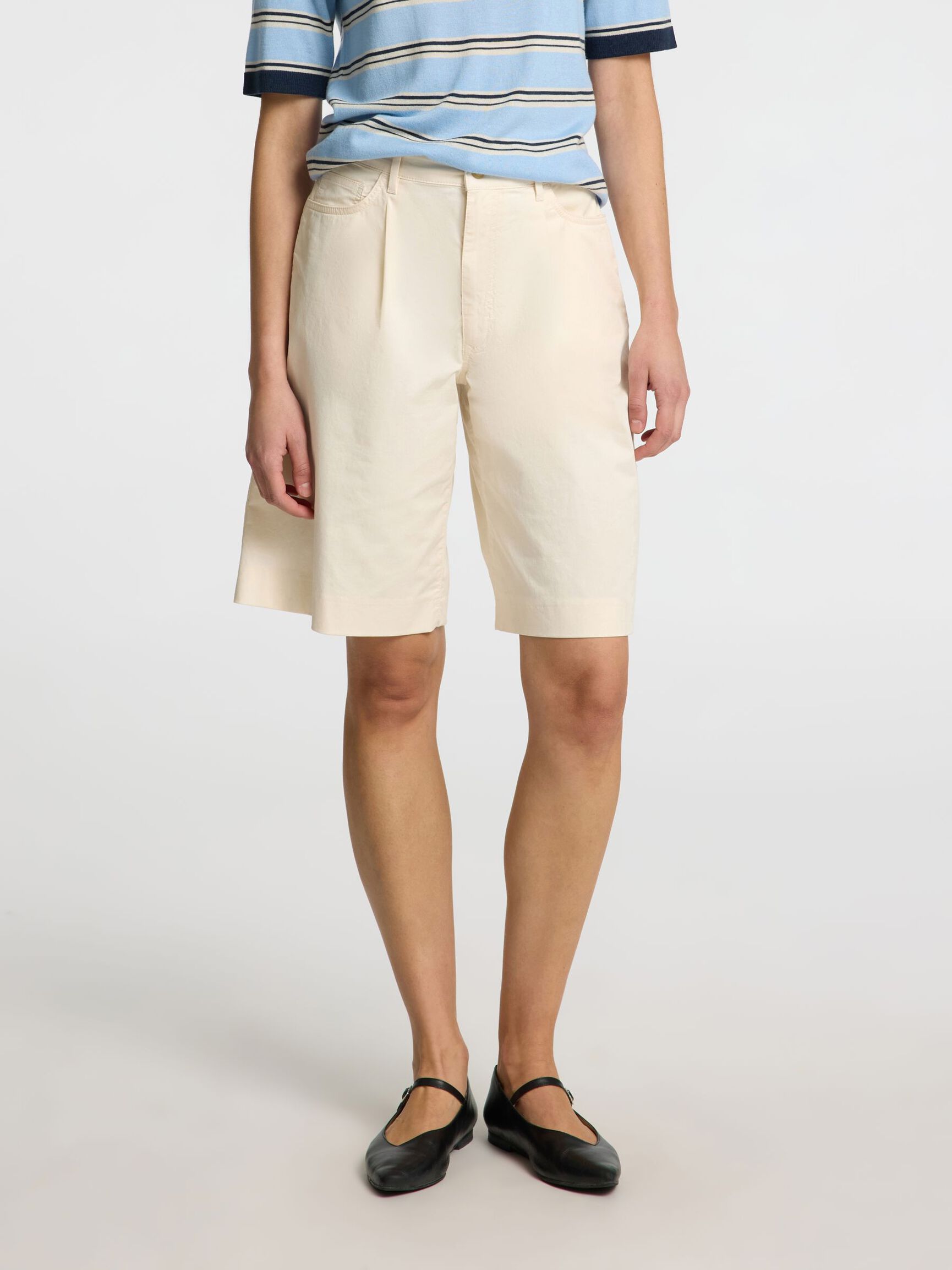 BAUMWOLL BERMUDASHORTS, Birch, highres