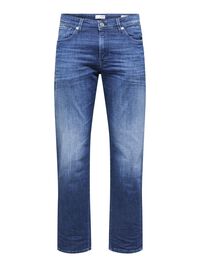 196 STRAIGHT FIT JEANS, Medium Blue Denim, highres