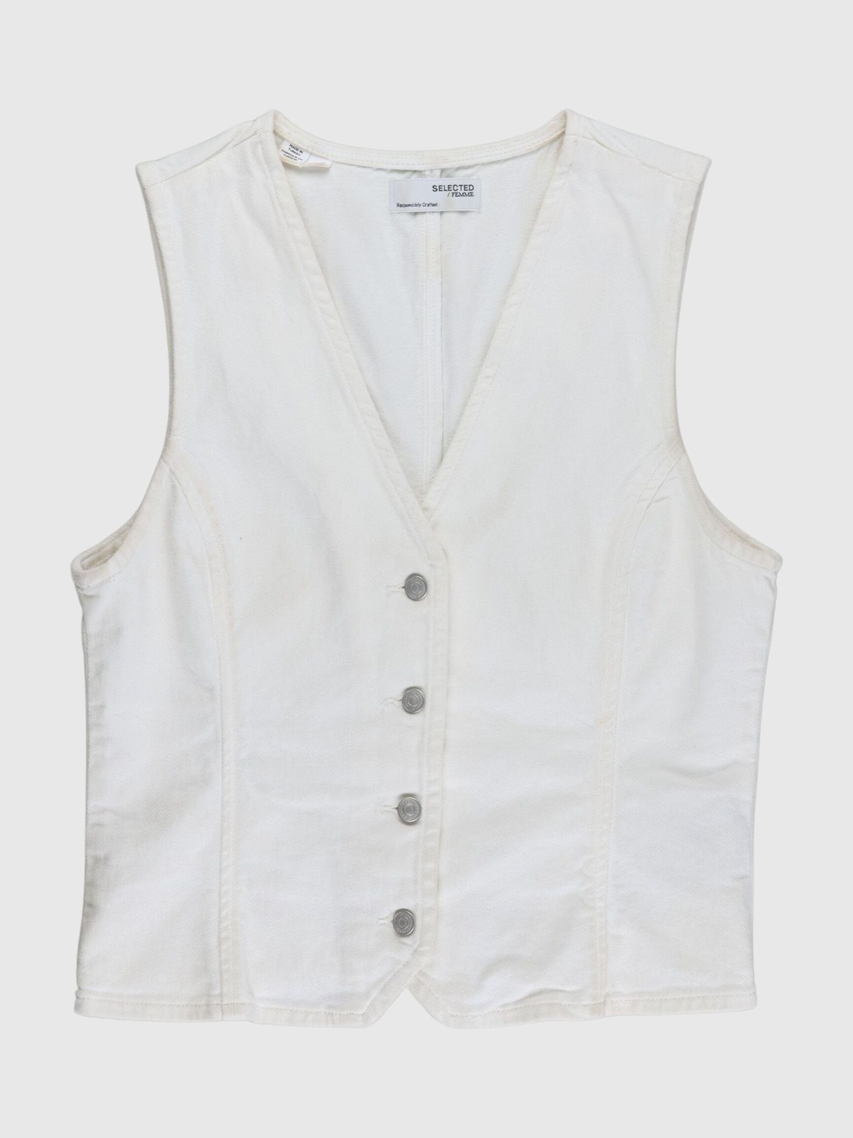 DENIM WAISTCOAT, Snow White, highres