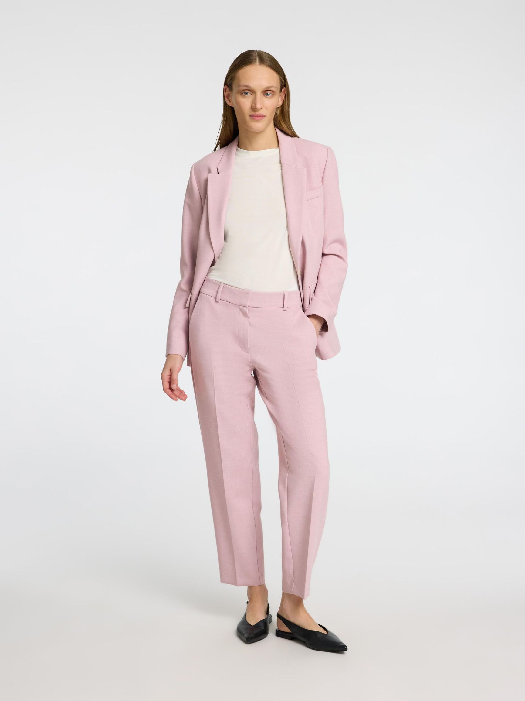 CROP PANTALON À COUPE EFFILÉE, Bleached Mauve, highres