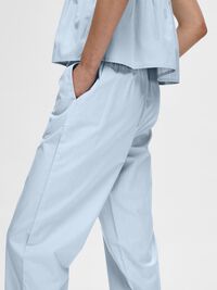 BOMULD HØJTALJEDE BUKSER, Cashmere Blue, highres