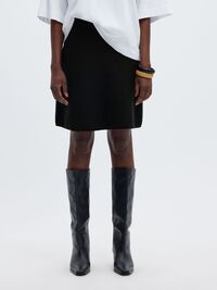 VISCOSE BLEND MINI SKIRT, Black, highres