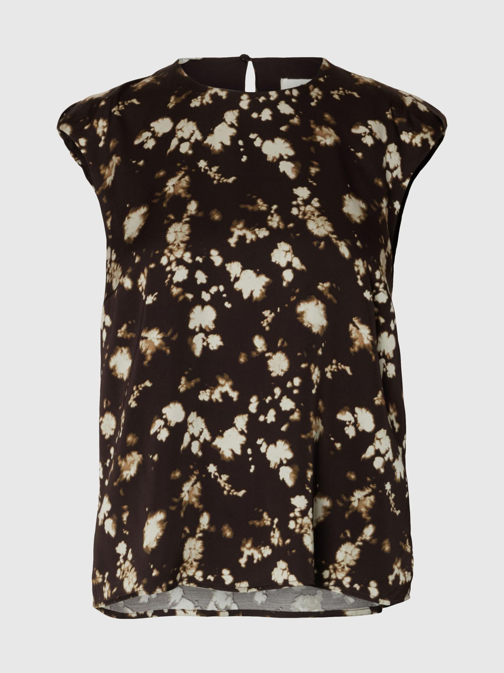 VISCOSE PRINTED  TOP, Demitasse, highres