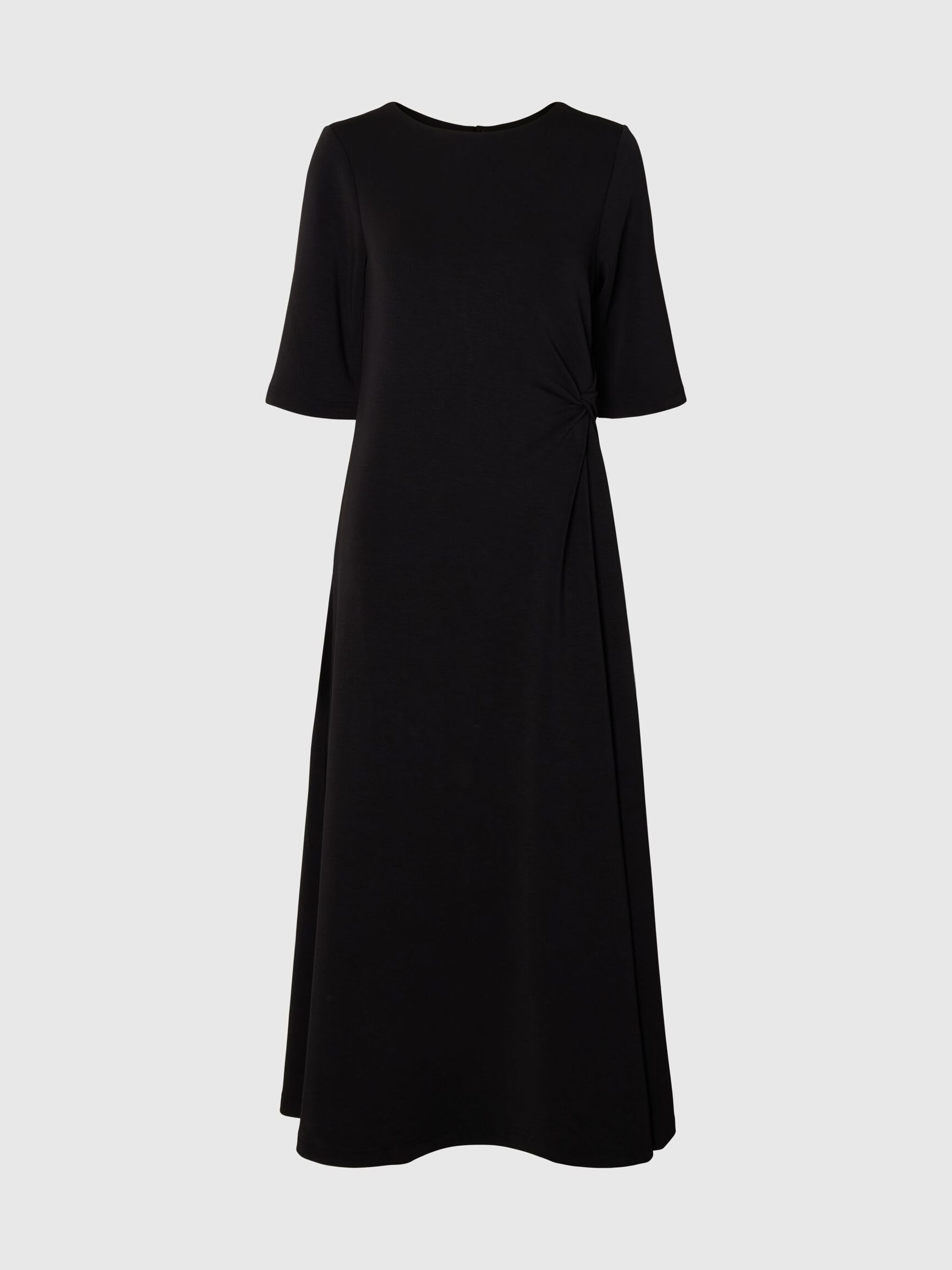 MET KORTE MOUWEN MAXI JURK, Black, highres