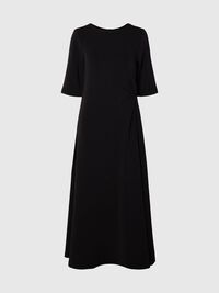 MET KORTE MOUWEN MAXI JURK, Black, highres