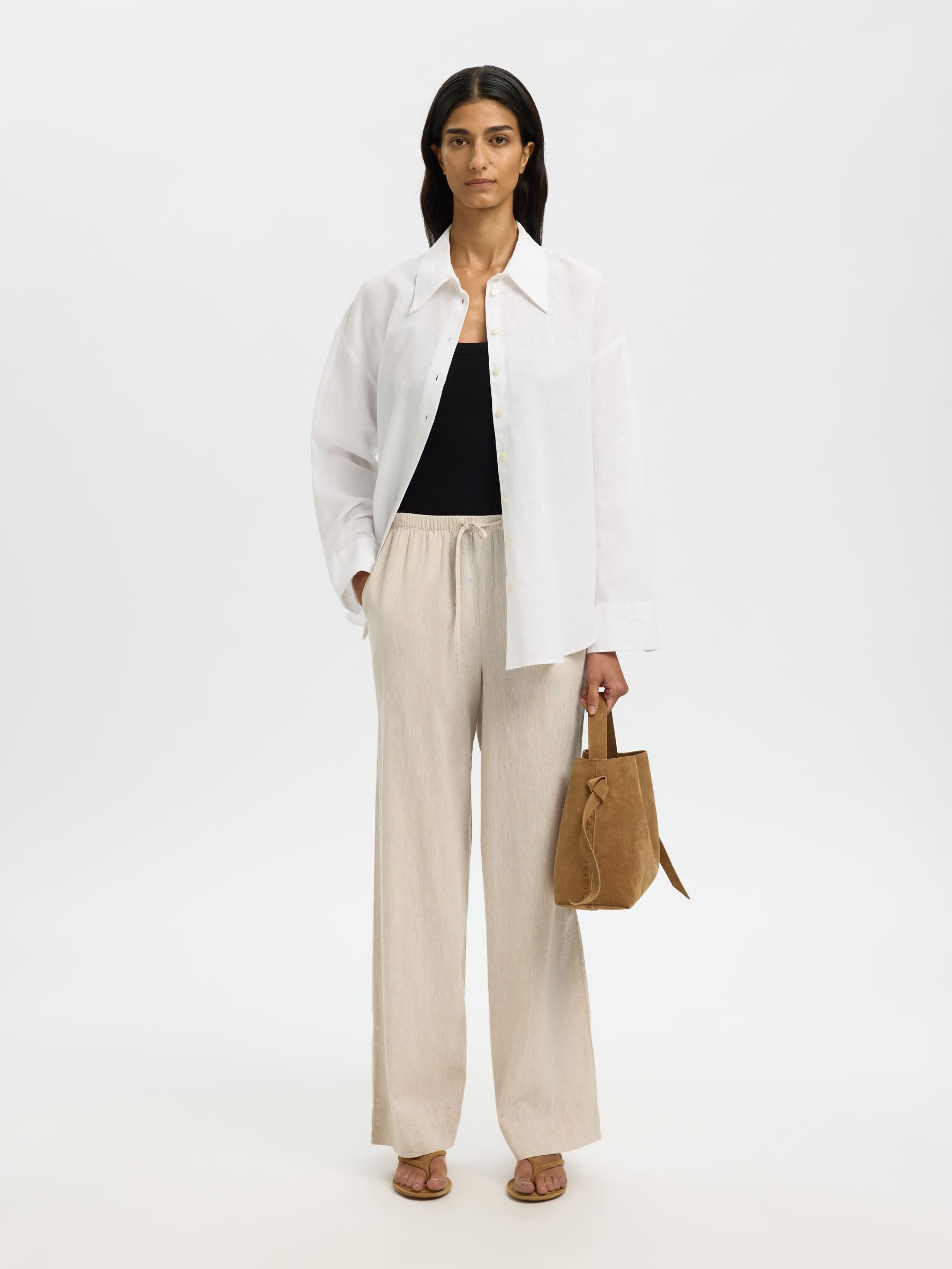 COTTON TANK TOP, Black, highres