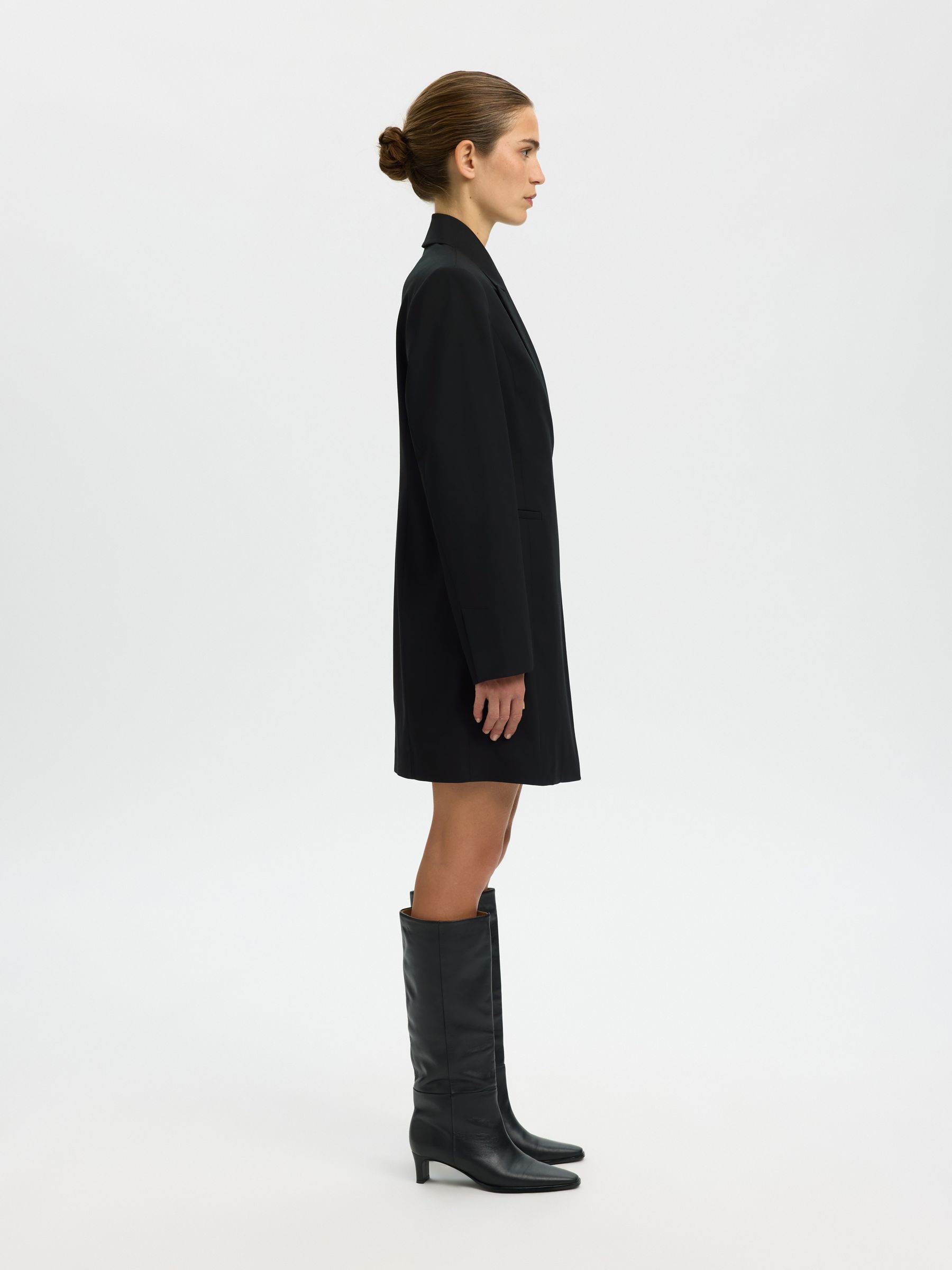 STRUCTURED BLAZER DRESS, Black, highres